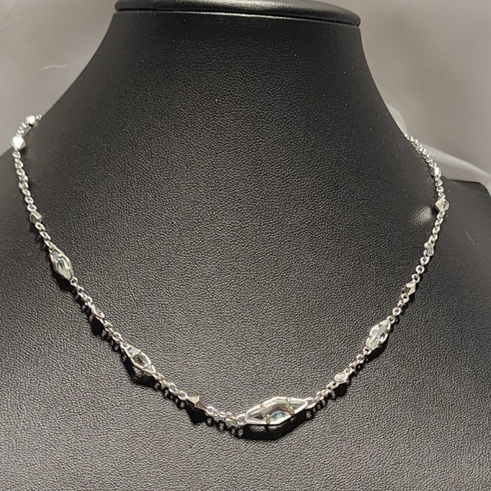 Kendra Scott Silver Necklace with Clear Accents